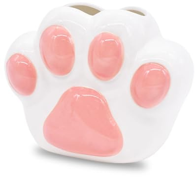 CYGMRFH Keramik Katzenpfoten Stifthalter, Süßer Desk Organizer für Stifte & Kosmetik, Multifunktionaler Schreibtisch - Cat Paw Aufbewahrungsbox, Ideal für Deko & Kinderzimmer Büro