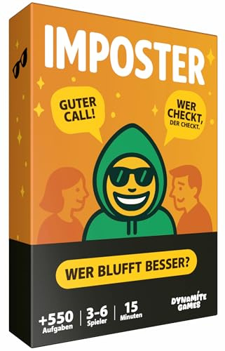 Imposter – Wer ist der Hochstapler? | +550 Aufgaben | das virale Partyspiel | Bluffen, Raten & Lachen für Spielabende & Partys | Lustiges Kartenspiel für Freunde & Familie ab 12 Jahren