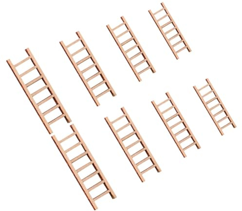 FUNNETOYU 8pièces Échelle De Micro-Paysage Bois Mini Échelle pour Maison De Poupée Décoration De Jardin Miniature