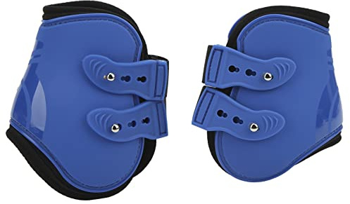 Segrehy Botas Protectoras para Patas de Caballo, Protectores de piernas de Neopreno para Saltar, Correr, Deportes de Carreras, Material PU, Juego de 2 uds. (Patas traseras Azules XL)