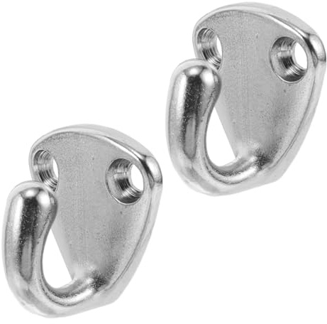 TOGEVAL 2 Ganci a Forma in Inossidabile Argento per Appendere Cappotti e Parabordi Barca, Resistenti Superficie Liscia per Uso Marino