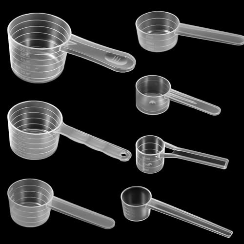 7 Stück Messlöffel Gramm mit Skala, Transparente Messlöffel 5g 7.5g, 10g, 15g, 20g, 25g, 30g Waagen Dosierlöffel Measuring Spoons Scoop 5g Dosier-Löffel für Proteinpulver Waschpulver Creatin