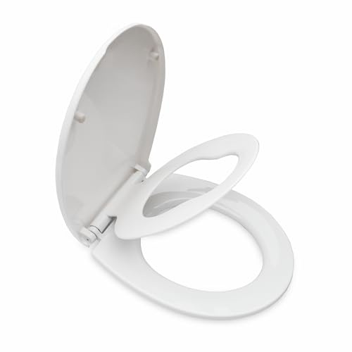 Toilettensitz Toilettendeckel mit Soft-Close-Funktion Absenkautomatik integriertem Kindersitz, 2-in-1 (47x37cm)