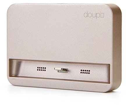 doupi Dockingstation für iPhone X, Xs, Xs Max, Xr, 8/8 Plus, 7/7 Plus, 6 / 6S Plus, 5 5C 5S SE, iPod Halterung zu Laden Datenübertragung [Ladekabel inklusive], Gold