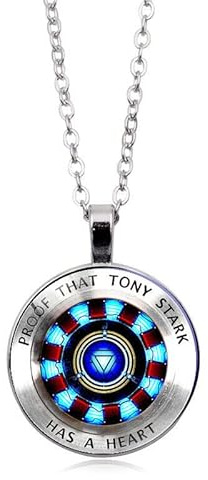 DGP Arc Cuore Iron Man Tony Stark Collana Ciondolo Cristallo Reattore