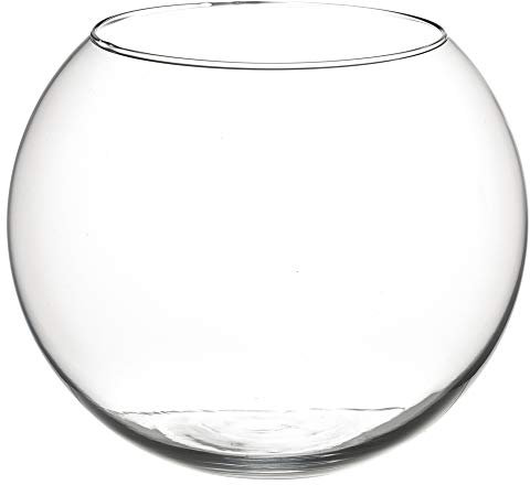 URBNLIVING Elegant Round Glass Vases in Various Sizes - Ideal for Flowers or as Fish Bowls (20cm)