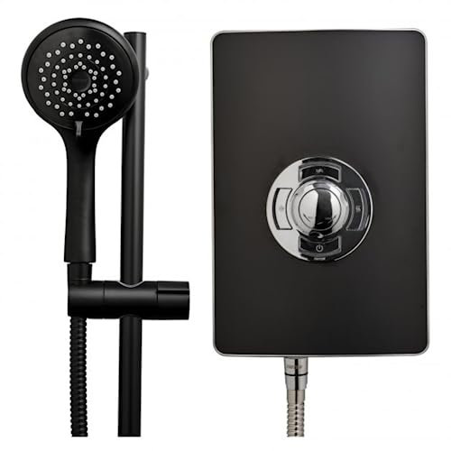 Triton Aspirante 9.5KW Matt Black Electric Shower - Includes Head + Riser Rail