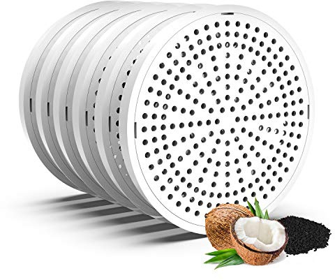 HoneyGuaridan Cat Water Fountain Filters, 6pcs Replacement Carbon Filters for Pet Water Fountain, Compatible with W58/W25/W25Pro/W18, Removes Bad Tastes & Odors, Catches Hair & Debris