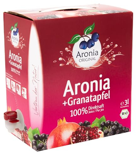Aronia Original Bio Pur Saft + Granatapfel 100% Bio in Box 3 l