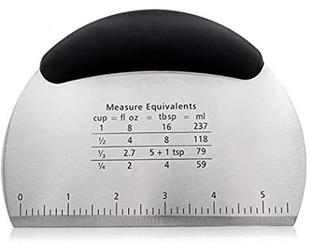 Hoshen - Tagliapasta semicircolare multifunzione in acciaio INOX ispessito da 15,5 cm, trituratore a doppia scala, trituratore per farina, raschietto antiscivolo