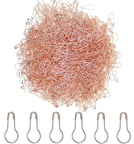 Ruidee1000Stück Sicherheitsnadeln Metall Kürbis Förmige Sicherheitsnadeln Calabash Pin Kleidung Etiketten Perlennadeln (Roségold)