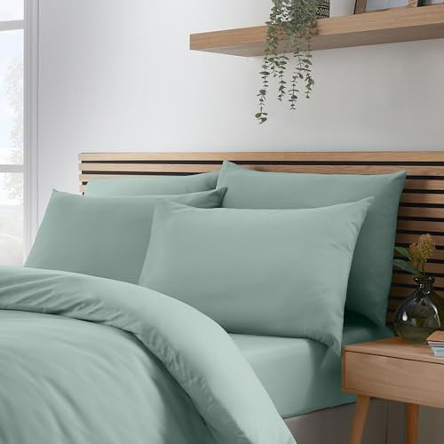 Catherine Lansfield So Soft Non-Iron Standard Pack of 4 Pillowcases Green
