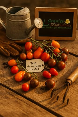 Lot de 200 graines à semer - Le Grenier d'Abondance - Trio de Tomates Cocktails - 3 sachets individuels