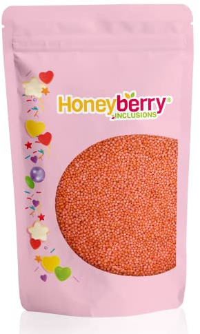 HONEYBERRY INCLUSIONS - Gránulos de naranja sin pareils de 200 g, color naranja brillante natural para hornear, decoraciones de cupcakes y pasteles, decoración de helados y postres