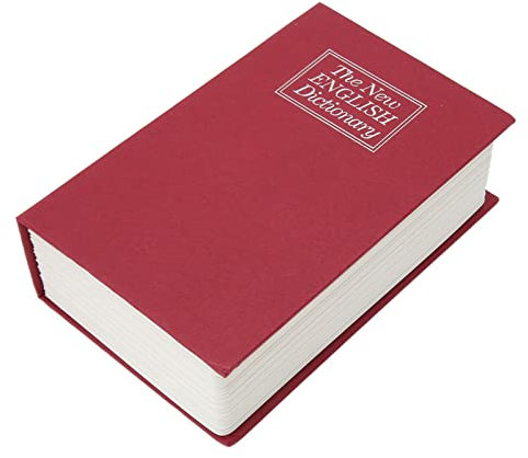 Coffre-fort Secret en Forme de Livre, Boîtier en Acier renforcé, Résistant aux Chocs, Résistant à l'humidité, Aspect Réaliste pour la Maison (rouge)