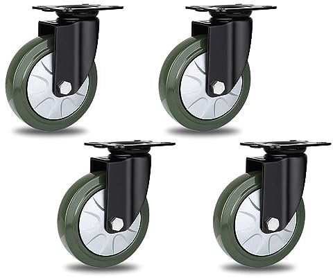 Schwerlastrollen Vollgummi Rolle 4 Stück, 75mm 100mm 125mm 150mm Pannensichere Industrierollen, 360 Grad Drehbar Leise, Für Trolleys, Möbelroller Transportroller, Werkbank Rollen ( Color : Swivel , Si