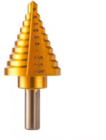 KIZAMI 1pc HSS Step Drill Tool 5-35MM 13 Steps Multiple Hole Metals Platic Wood Cone Drill Bits (Size : Imperial)