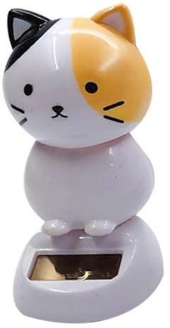 Fnaekier Solar Powered Cat Wobble Figures, Solar Powered Cat Bobble Shaking Dancing Toy, Car Dash Board Decorations Ornaments Solar Bobble Head Figures