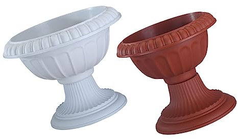 Parliky 2stücke Vintage Romischer Säulen Blumentopf Hochwertiger Blumentopf Für Und Garten Rustikaler Pflanzer Für Und Außenbereich Und Weiß