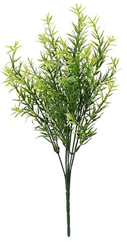 Sempoda 7 Tiges de Romarin Artificielles, 14,5 Pouces, Fausses Branches de Romarin, Plantes Vertes, Faux Arbustes en Plastique, pour Ferme, Porche, Patio, Décoration(Vert)