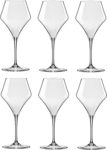 RONA Aram White Wine Glasses 380ML Tempered Crystal Glass - 6 pieces
