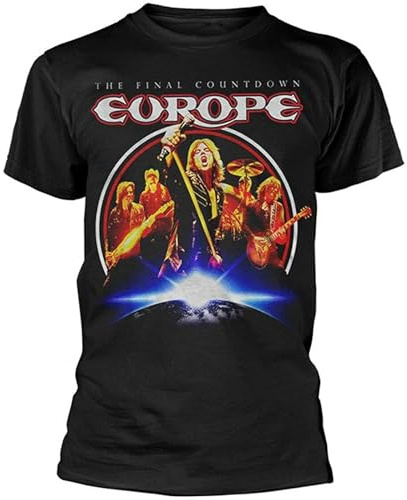 Europe 'The Final Countdown - Camiseta para hombre, Negro , S
