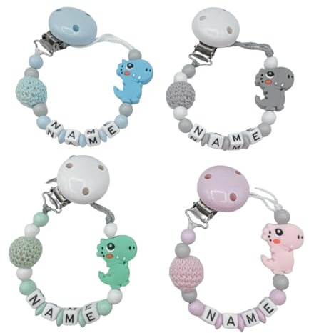 personalisierte Individuell gestaltetes Babygeschenk mit Namen für Mädchen oder Junge Baby Geschenk personalisiert zur Geburt & Taufe Farbauswahl Dino Dinosaurier