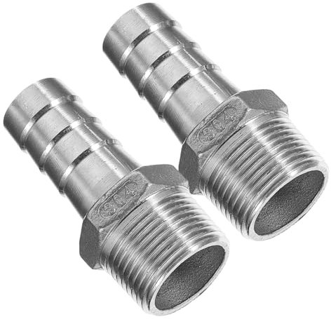 iplusmile 2stücke Edelstahl Schlauch Barb Fitting Anschluss Teil Gewinde Adapter Gerade Adapter Stecker Für Gas Und Wasseranschluss Kompatibel Mit Verschiedenen