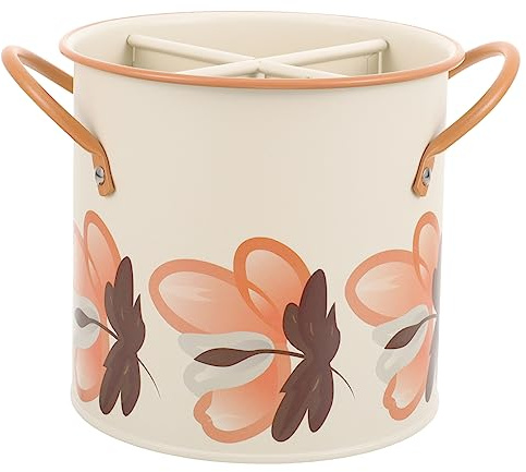 WATIIFUFU Portautensili da Cucina Retro in Ferro a 4 Scomparti | Portautensili da Cucina Retro, Organizzatore Separa Posate, Stile Vintage per Cucina