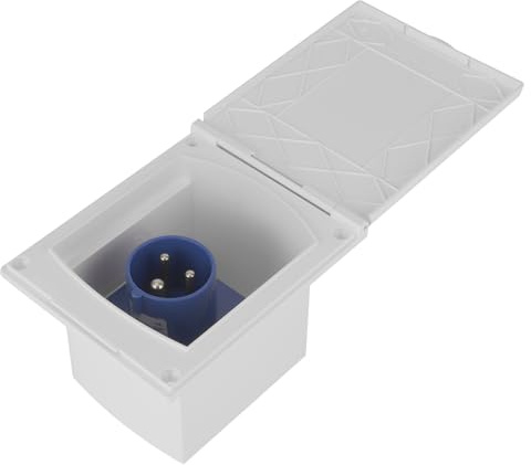 Wohnwagen Steckdose, 16A ‑240V 3 Polig RV Steckdose wasserdichte Einspeisungsstecker Aussensteckdose Einbausteckdose Caravan Externe Unterputzdose Stecker für Wohnmobil Wohnwagen