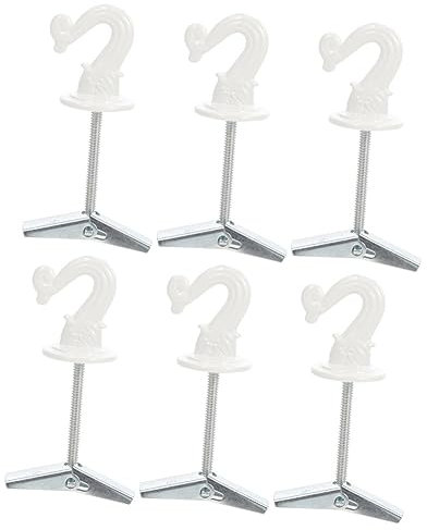 PRETYZOOM 6 Stk Deckenhaken Aufhänger für Vogelhäuschen Wandaufhänger edelstahlhaken umhängelampe kleiderständer Haken zum Aufhängen an der Decke Haken zum Aufhängen von Pflanzen Weiß