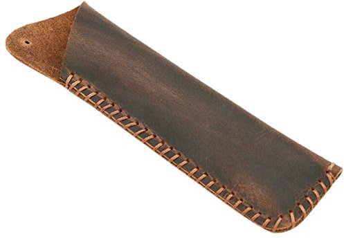 SweetSerenade Etui für 2 Stifte, echtes Leder, handgefertigt, Vintage-Stil, Braun