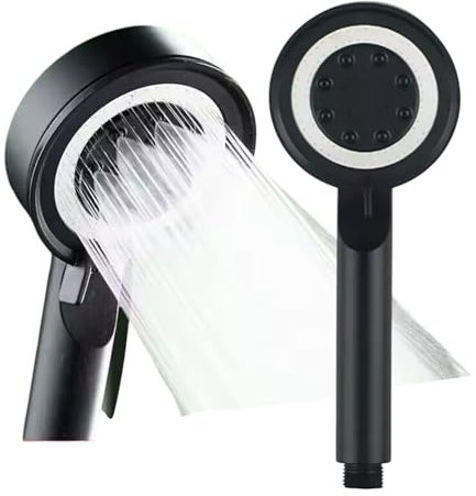 [5 modos]Alcachofa de Ducha de mano Alta Presión Antical Ahorro de Agua, Cabezal de Ducha Extraíble, Potente mango Modo de Chorro, Grifo Efecto rociado Relajante, color negro, filtro integrado, SPA