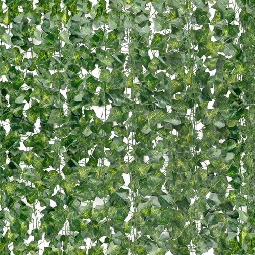 DazSpirit 60 Pièces Lière Artificiel, Lierre Artificiel Guirlande, 126m Exterieur Faux Lierre, Liane Artificielle, Guirlande Vigne Décoration pour Mariage, Cuisine, Chambre, Jardin, Bureau, Fête