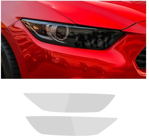 YLWDKORR Pellicola Protettiva fari Auto per F&ORD Mustang 2015-2017 Pellicola fari Auto, Luce Anteriore, Trasparente, annerito, Adesivo Protettivo Esterno
