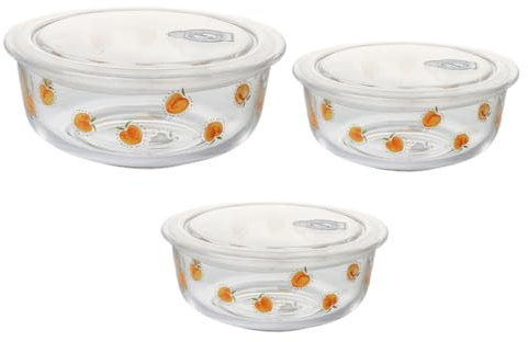 KICHOUSE 3piezas Elegantes Cuencos De con Tapa para Ensaladas y Frutas De Cuencos Arroz y Aperitivos