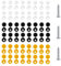 96 Pcs Vehicle License Plate Fasteners Kit, 48 Durable Black White Yellow Plastic Caps + 48 Stainless Steel Screws for Car Reg Plates Mounting