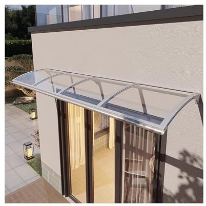 HUFIREHU Exterior Door Canopy For Porch Patio Roof Rain Shelter With Large Gutter Mute Door Awning Outdoor Patio Awning Canopy Maintenance-Free Awning For Front Door/Porch Patio Roof(130*130cm/51.2*51