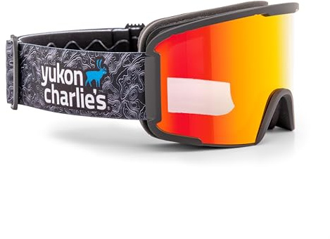 Yukon Charlie's Ptarmigan Adult Snow Goggles - Raven Frame, MEZ Golden Hour Lens, VLT 16% - Cylindrical Lens Anti-Fog Ski Goggles - Engineered for Comfort, Clarity & All-Day Performance
