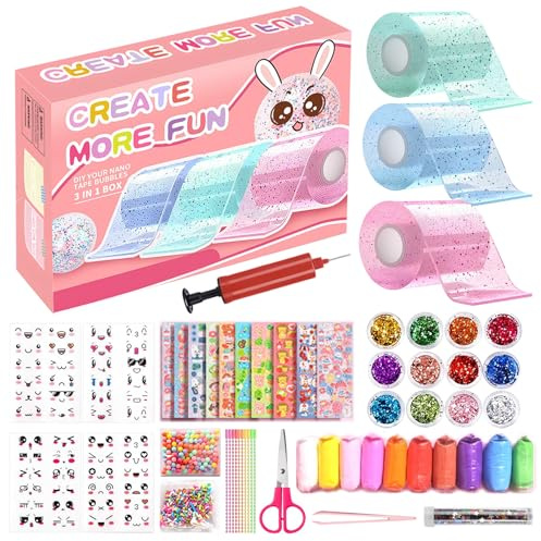JurciCat Nano tape bubbles set Kit Für Kinder 57Pcs DIY Zum Stressabbau und zur Erholung squishy set Superelastisch nanotape Für Kinder Jungen Mädchen