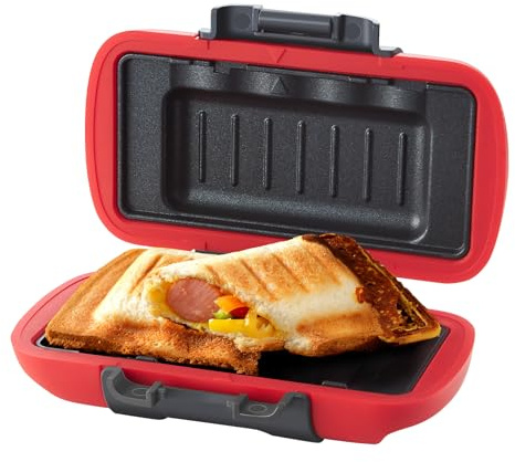 Mico Dingker Microwave Sandwich Maker, Microwave Toastie Maker, Snack Maker & Panini Press, Microwavable Metal, Removable Non-Stick Plates Silicone Microwavable Cookware, Heatwave Technology, Orange