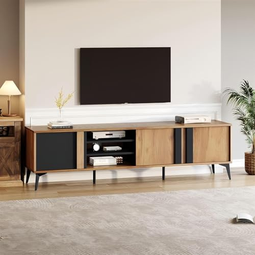 TUPOSTAR Tv-Schrank, 180 cm Modernes Tv-MöBel In Holzoptik, Schrank Mit Modernem Finish Und Regal, FüR Fernseher Bis Zu 80 Zoll, FüR Wohnzimmer, Schlafzimmer,A