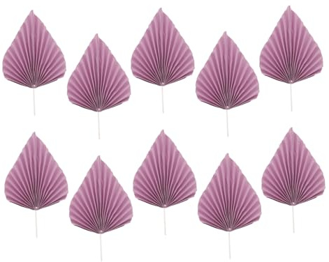 CLISPEED 10 Piezas Decoraciones para Tartas de Palma Abanico para Cumpleaños Bodas Fiestas Elegante y Duradero Accesorio para Cupcakes