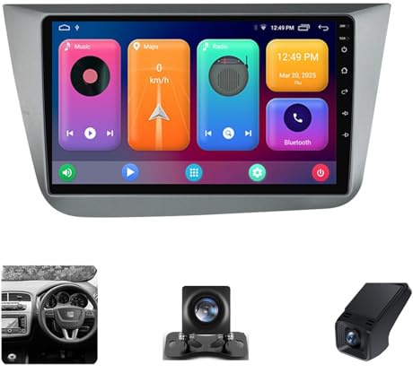 Android 13 Double Din Car Stereo Head unit For Seat Altea 5P 2004-2015 9 Inch Touchscreen Bluetooth Car Stereo with FM/DVR+Reverse Camera/Wifi/DSP/Steering Wheel Controls(RHD,NF-2)