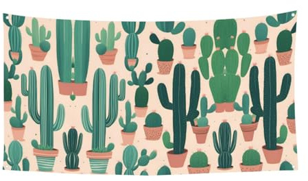 Striscione per feste con stampa di cactus, decorazione da appendere per compleanni, Natale, Halloween
