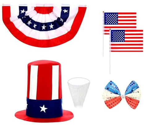 Generisch 2026 Großes Dekoration für Unabhängigkeitstag Feiern Halloween Partys mit patriotischem Design als Themen Tischschmuck (Blue, 250cm)