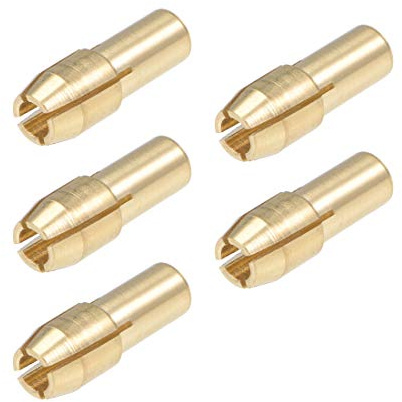 sourcing map 5 Stück Bohrfutter Spannzangensatz 2,5-3,0mm, Messing Bohrer Spannfutter, Heckdurchmesser 4,8mm für Leichtes Zubehör, Hochgeschwindigkeitsbohrer
