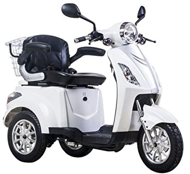 Scooter elettrico, veicolo,scooter per anziani ed disabili, Senior, Triciclo, Z-Tech Trilux ZT15 (ZT-15-D) con Differenziale 900 W 25 km/h - Bianco-