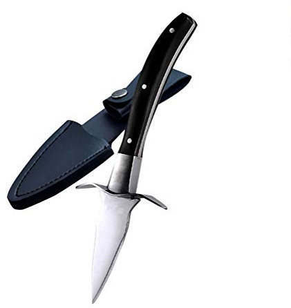 Akemaio Couteau à huîtres Manche en Bois Ouvre-huîtres Acier Inoxydable Coquille Saint-Jacques Coquille Découpeuse Outil pour Huîtres de Fruits de Mer