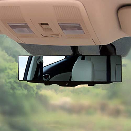 ikasus Auto Rückspiegel Weitwinkel,Panorama Rückspiegel Auto Innenspiegel Toter-Winkel Spiegel Blendschutz Universal Innenspiegel Large Vision 280mm Gebogener Spiegel